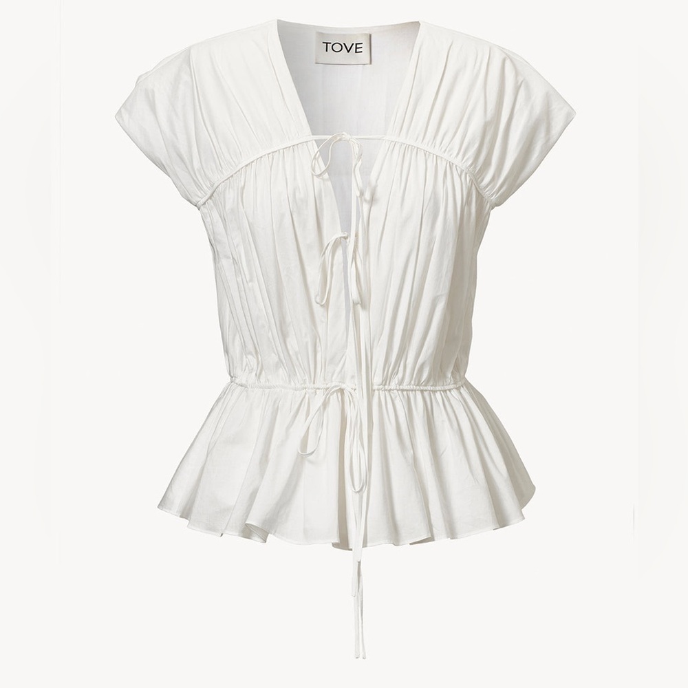 TOVE Thea White Top EU38 US6 peplum organic cotton EUC!
